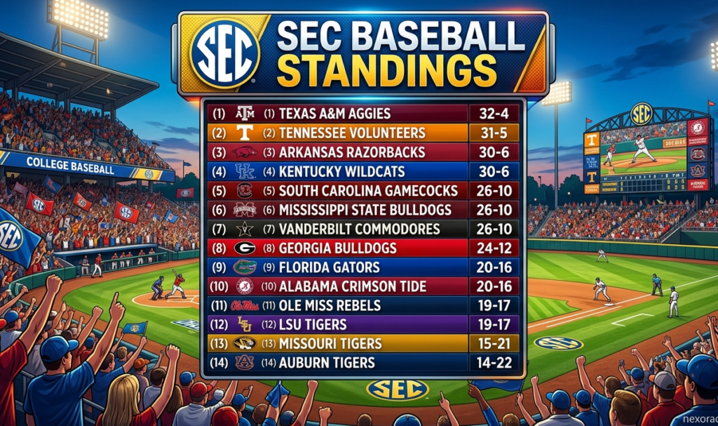 sec baseball standings