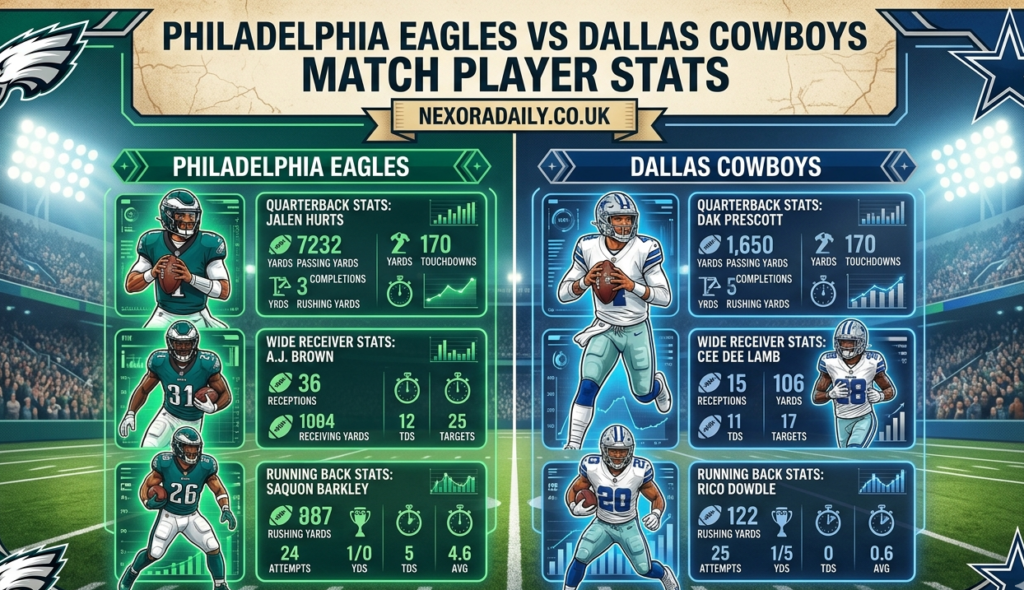 philadelphia eagles vs dallas cowboys match player stats