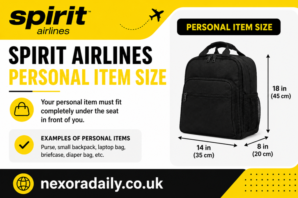 spirit airlines personal item size