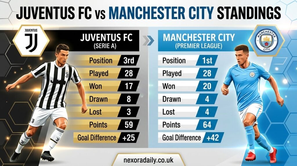juventus fc vs man city standings